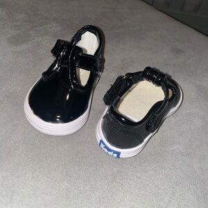 Keds Shiny Black Dress Shoes for Kids